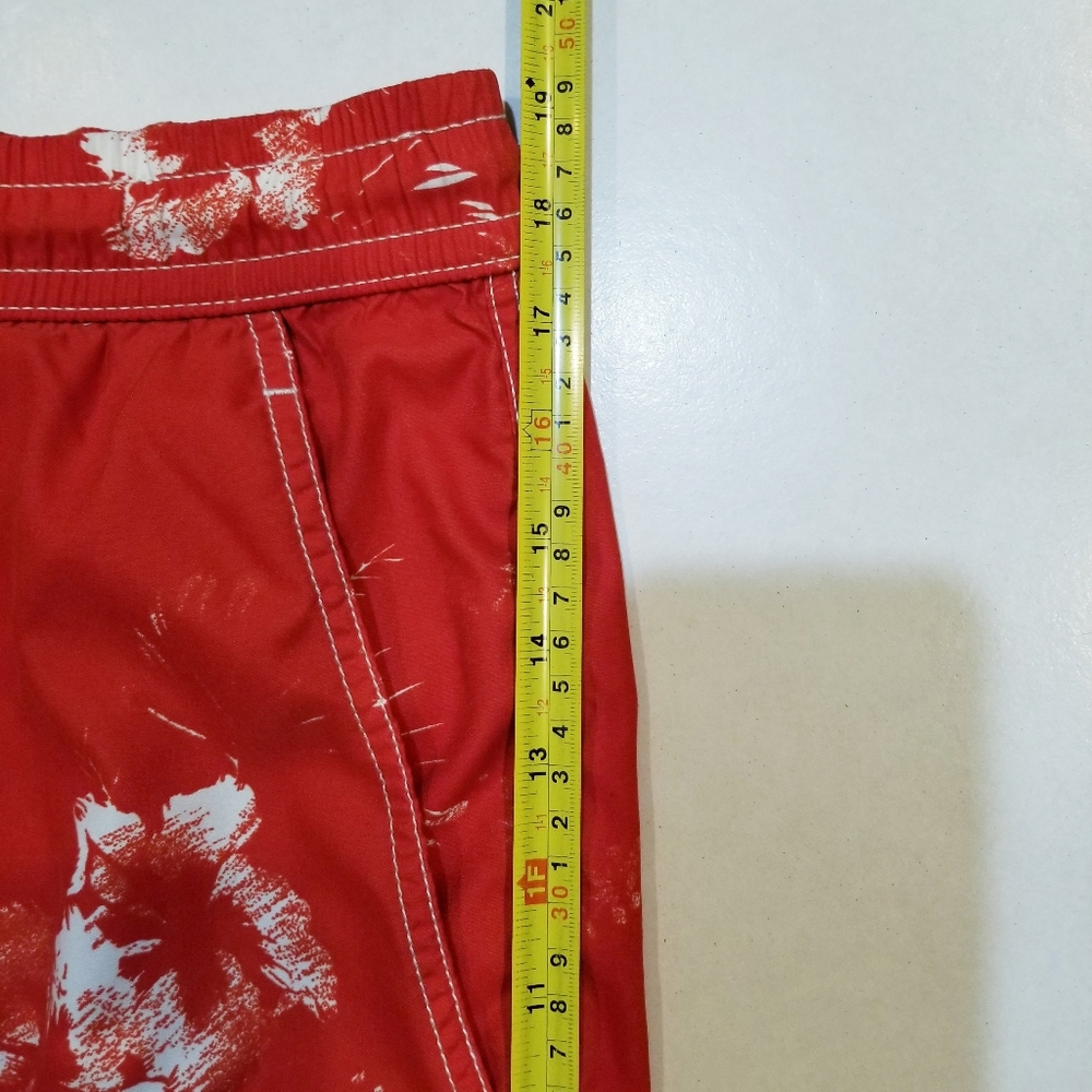 TOMMY BAHAMA RELAX Chili Pepper Red & White Splash Swimsuit Trunks Sz L - Picture 11 of 14